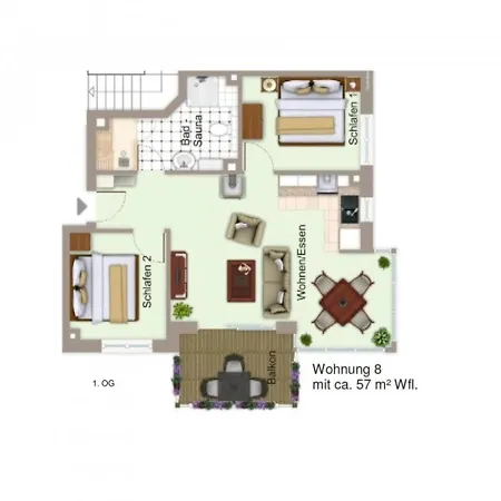 Wolkenlos 8 - #124088 Apartment